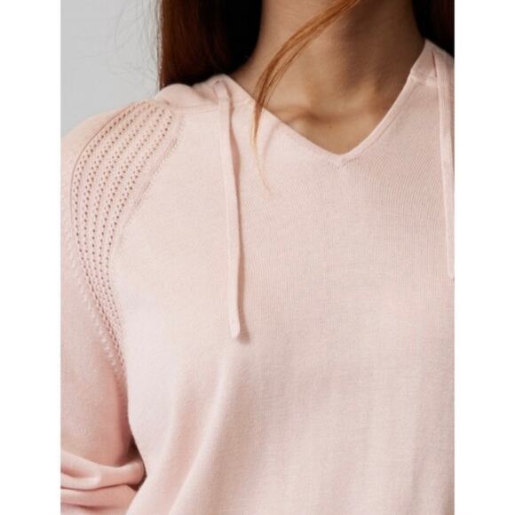 Athleta S Evergreen Sweater Hoodie Hydrangea Pink 531705 - Picture 3 of 12